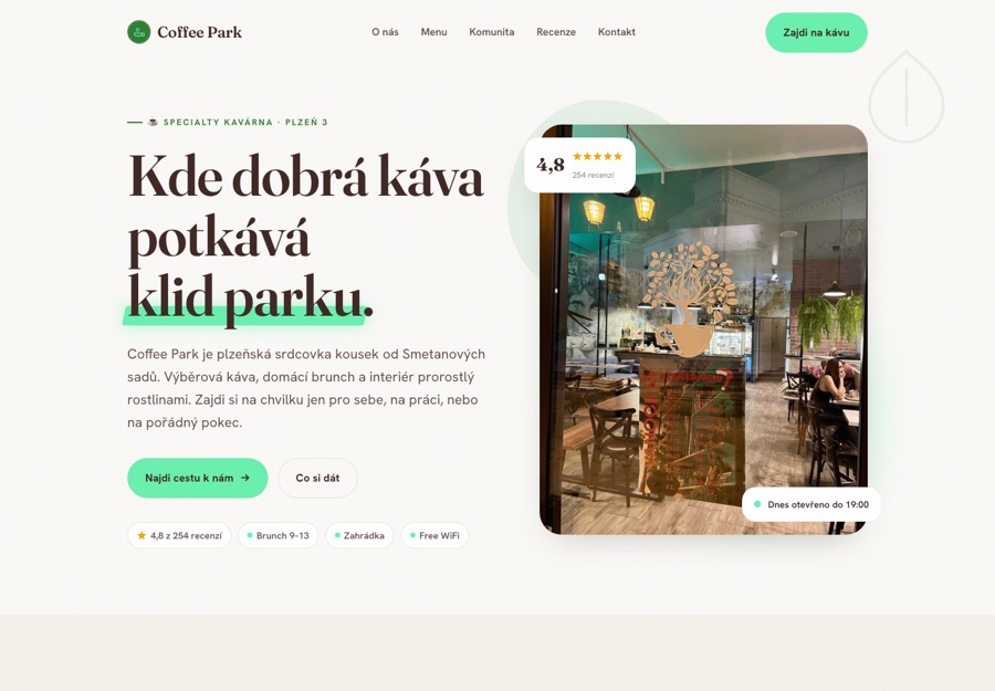 Náhled webu Coffee Park
