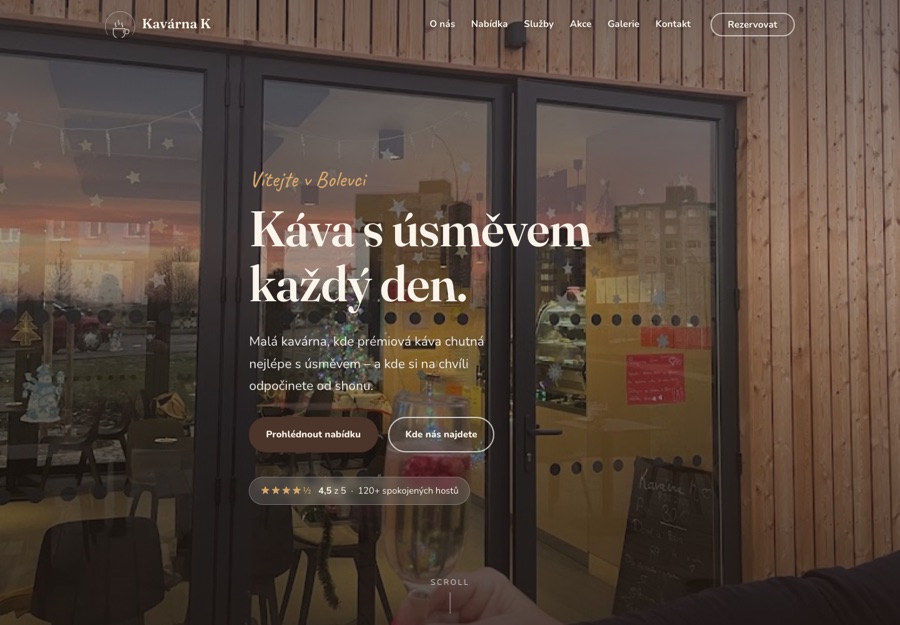 Náhled webu Kavárna K